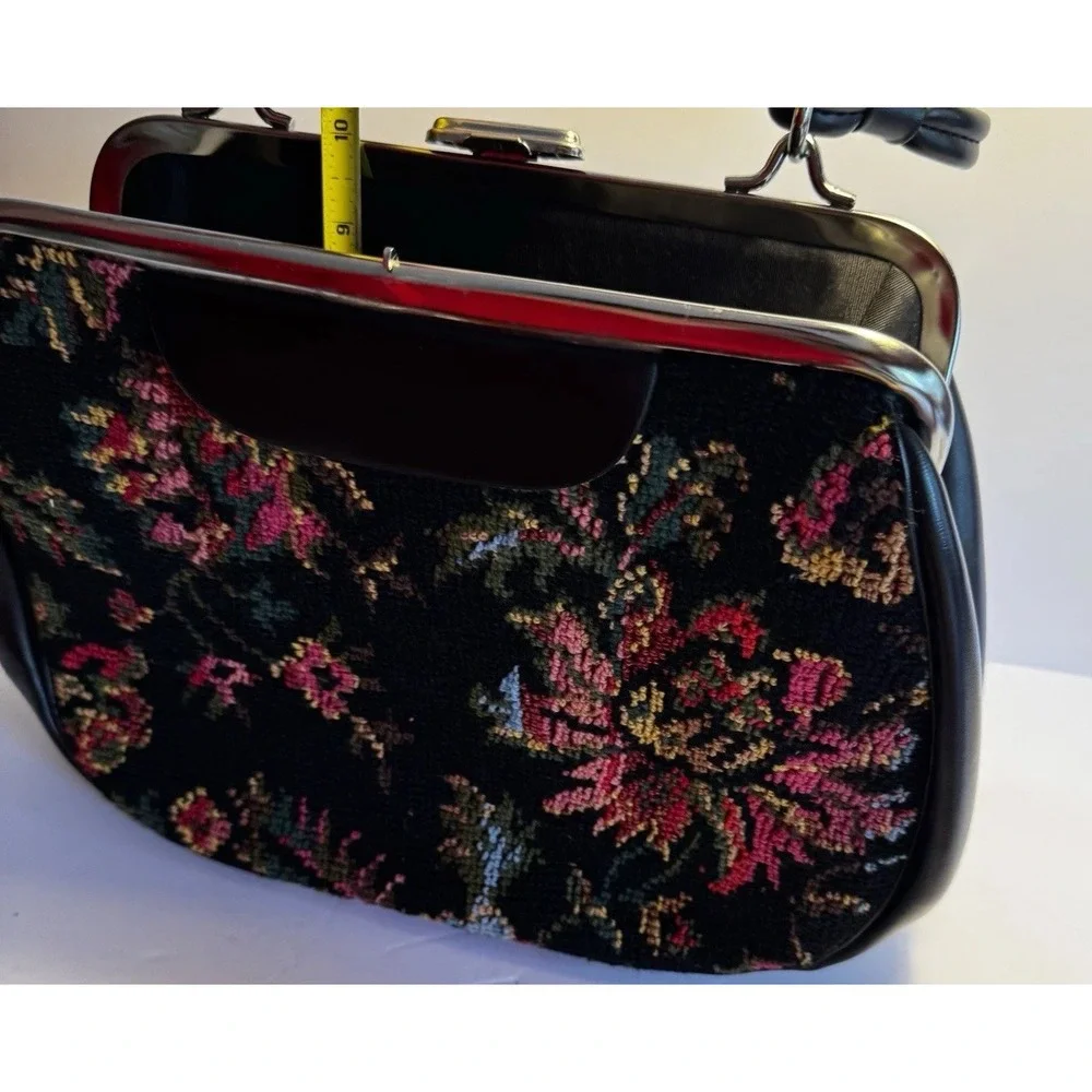 Vintage Bold Floral Tapestry‎ Carpet Bag Purse Colorful Mid Century Granny Chic